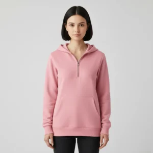 Women’s Plain Half-Zip Hoodie