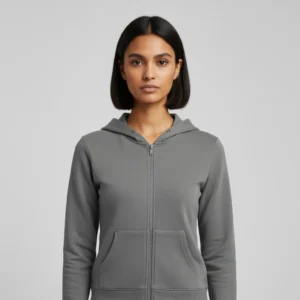 Women's Plain Full Zip-Up Hoodie