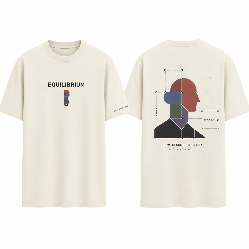 Identity Assembly Form System T-shirt — product front and back view