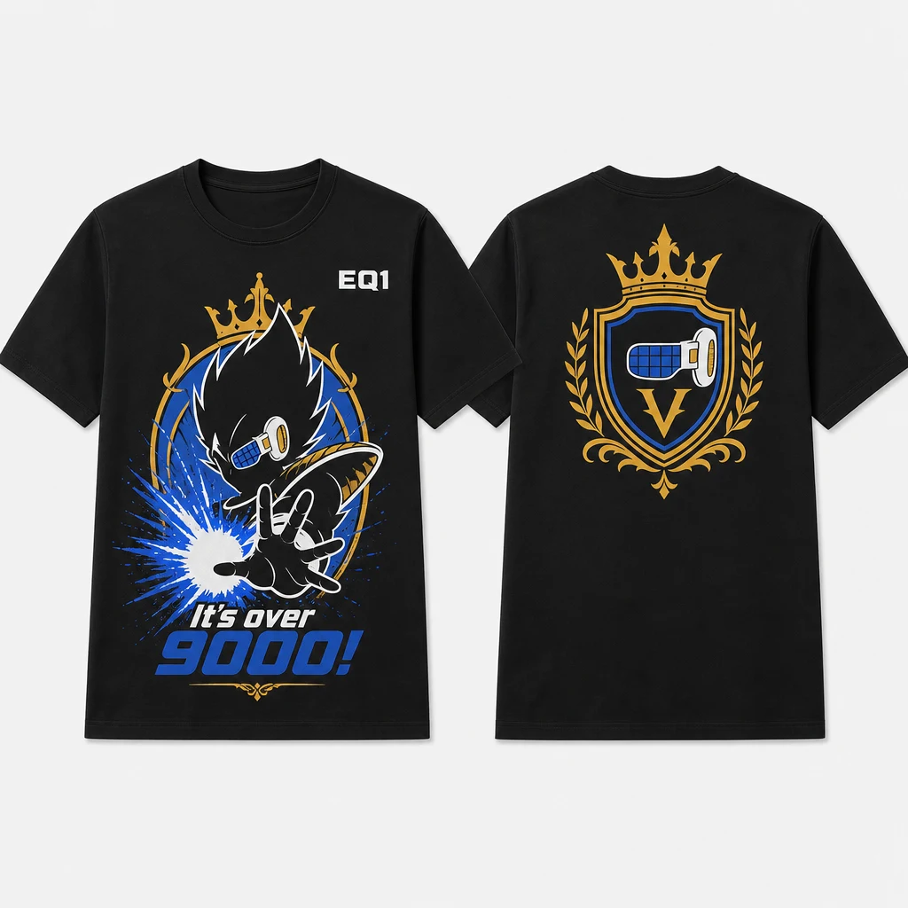 Vegeta Negative Space T-shirt — product front and back view