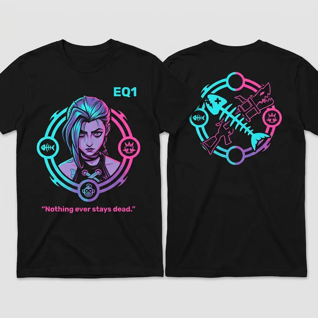 Jinx Elemental Halo T-shirt — product front and back view