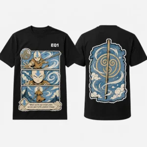 Aang Panel Stack T-shirt — product front and back view