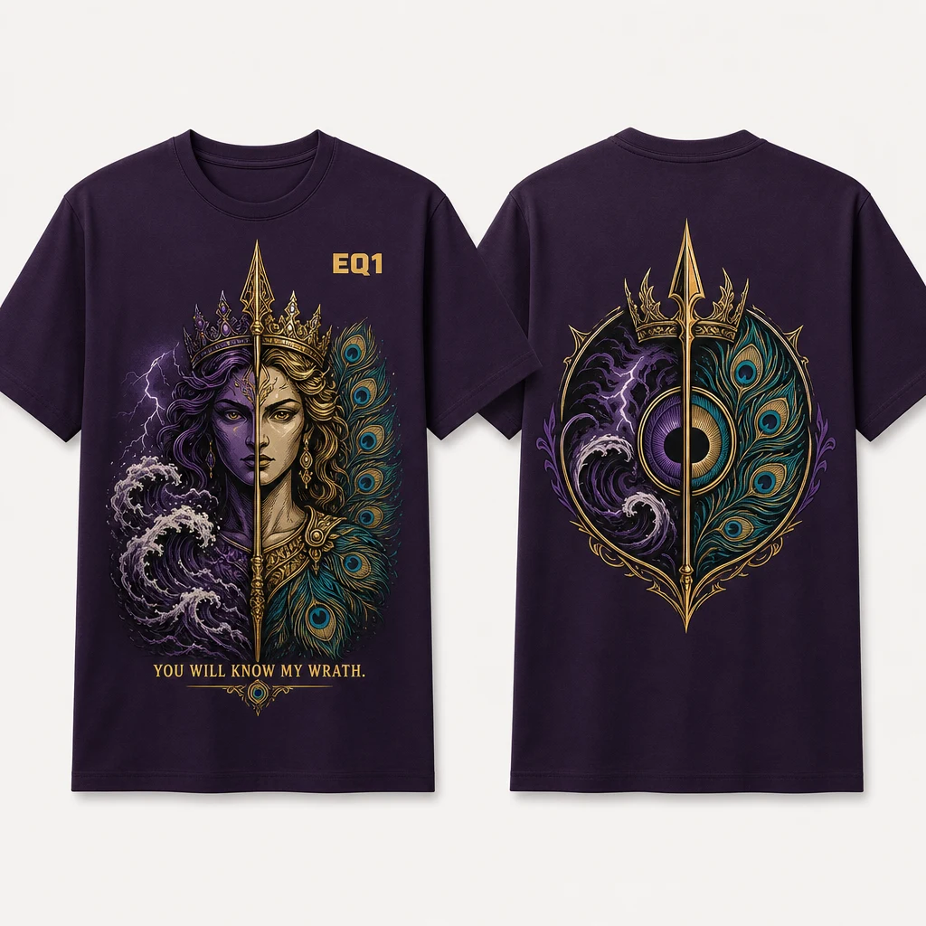 Hera Duality Split T-shirt — product front and back view