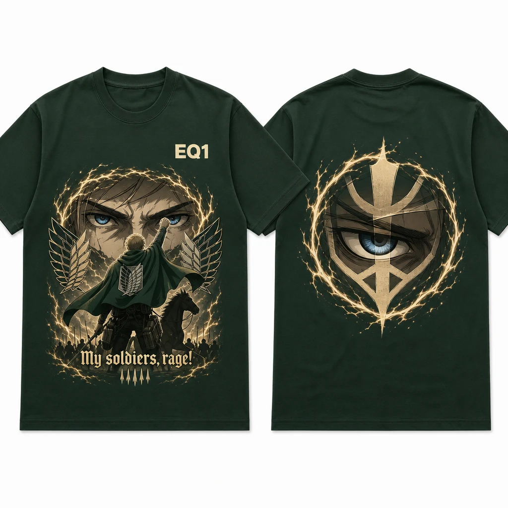 Erwin Smith Eyes and Power T-shirt — product front and back view