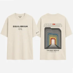 Tab Cathedral Many Worlds T-shirt — product front and back view