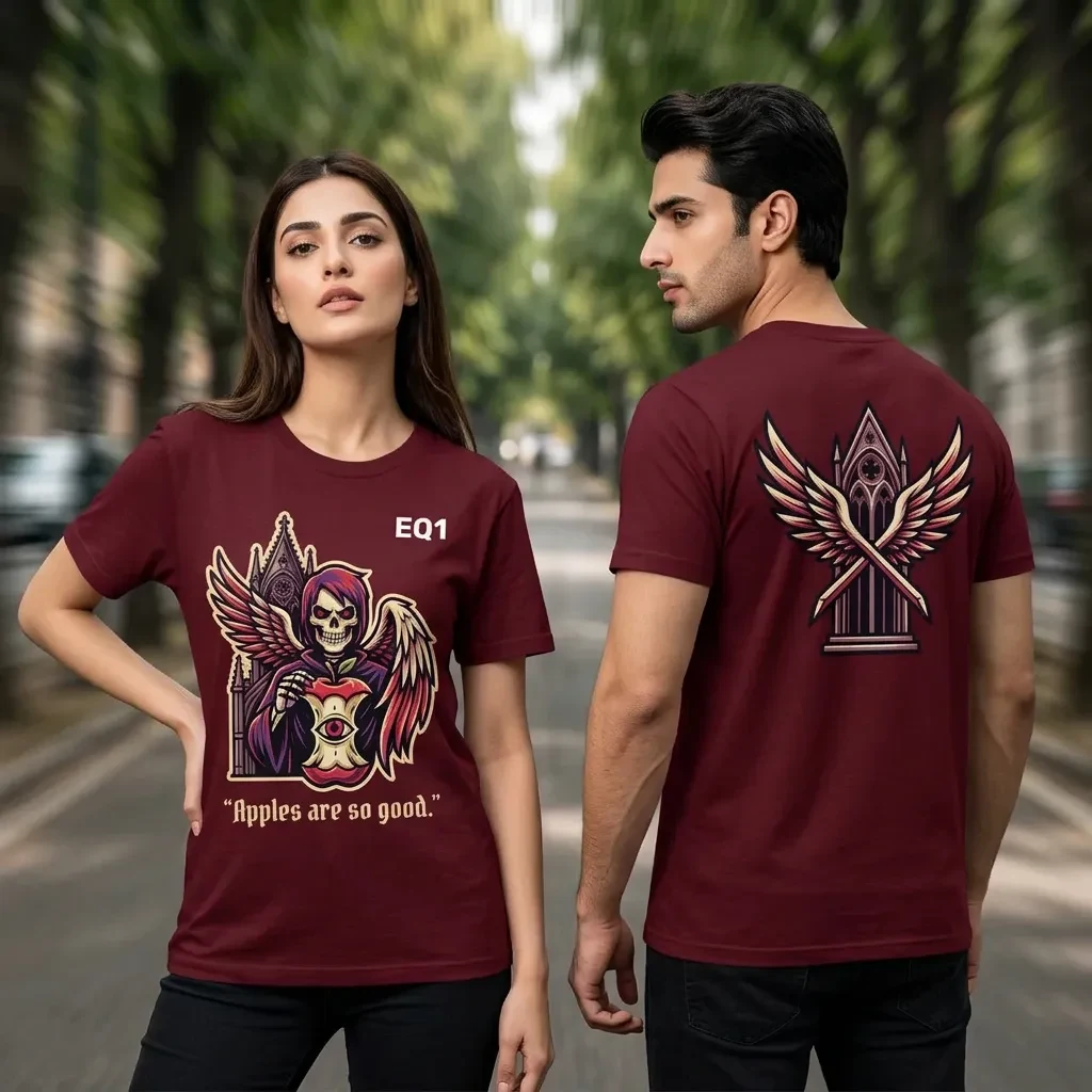 Ryuk Environment Fragment T-shirt — on-model front and back view