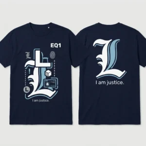 L Typography Tower T-shirt — product front and back view