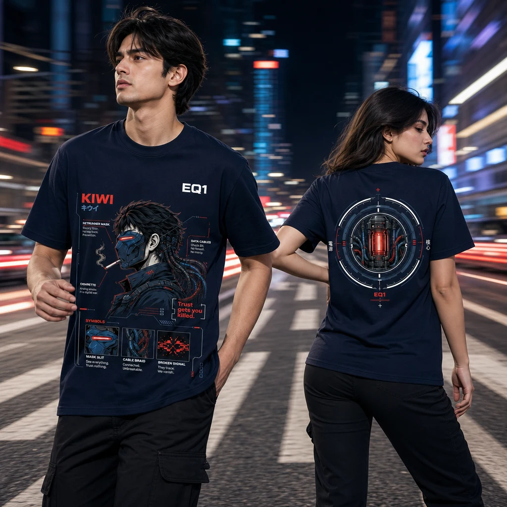 Kiwi Technical Cutaway T-shirt — on-model front and back view