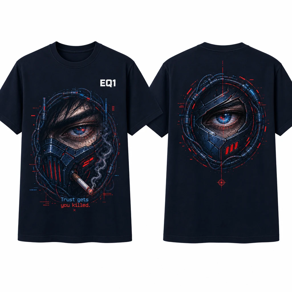 Kiwi Eyes and Power T-shirt — product front and back view