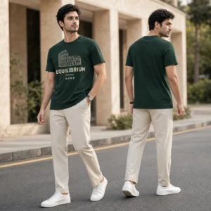 Rome Colosseum Arc T-shirt — on-model front and back view