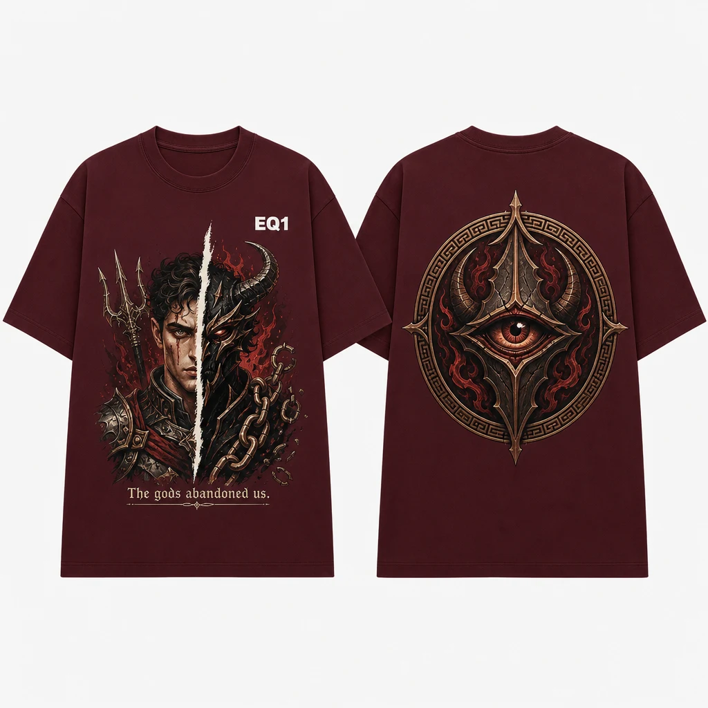 Seraphim Split Portrait T-shirt — product front and back view