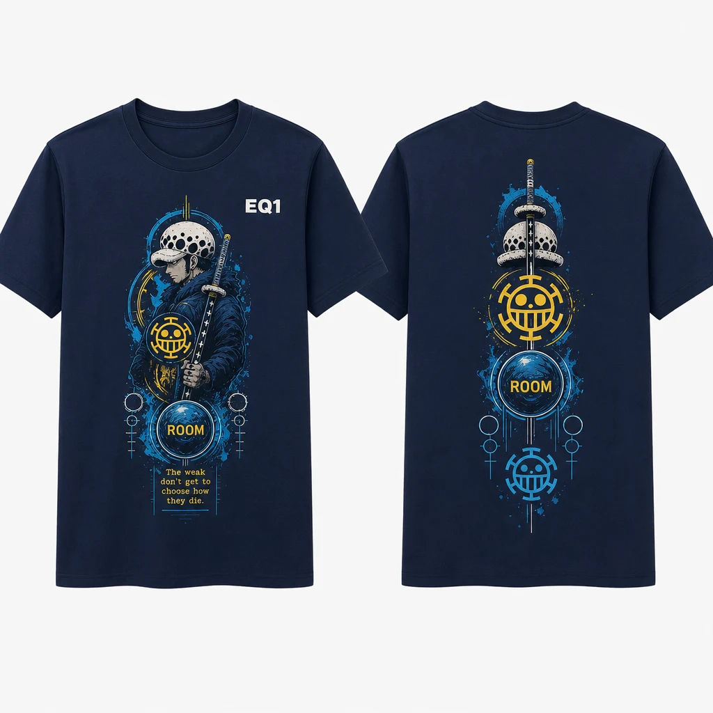 Trafalgar Law Symbol Totem T-shirt — product front and back view