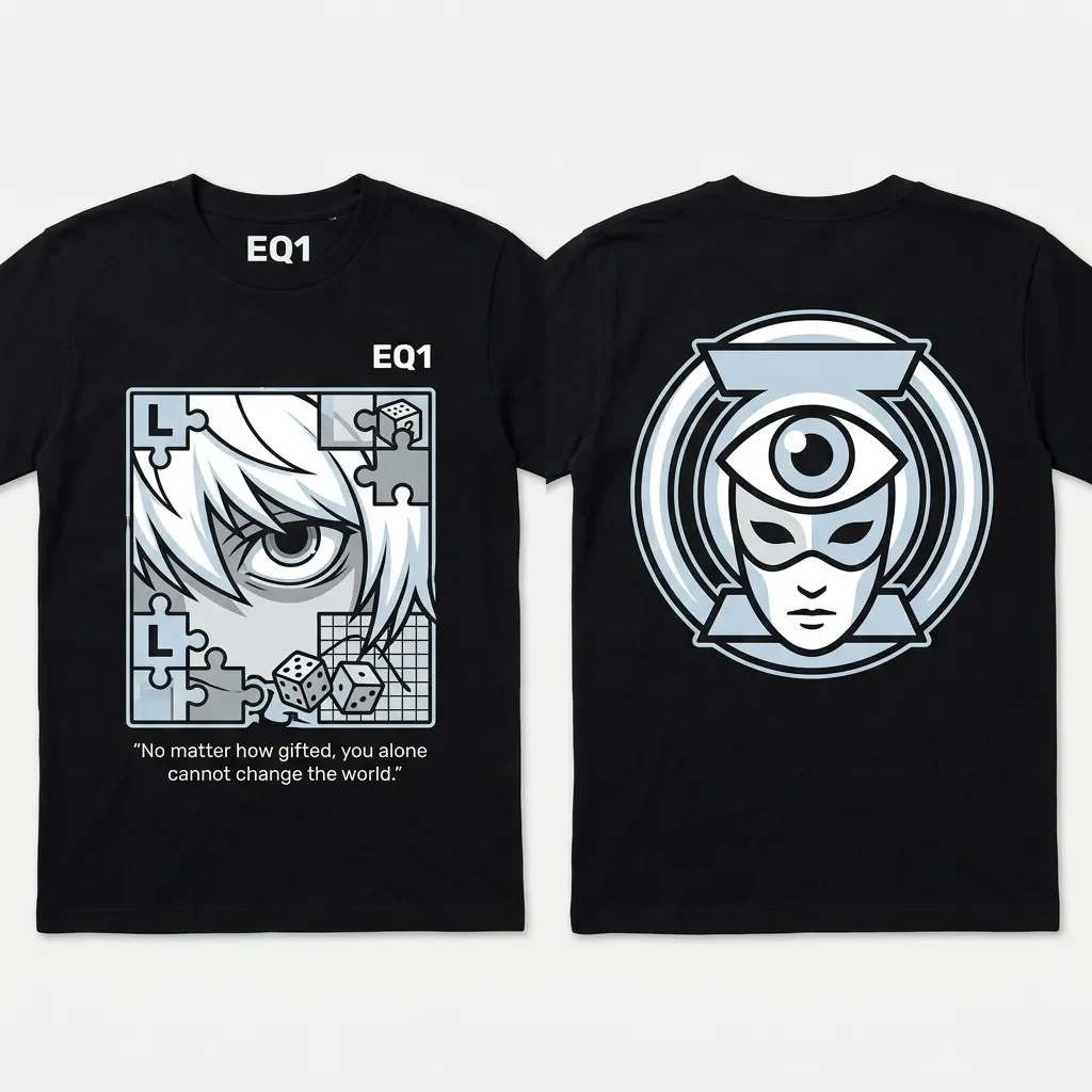 Near Eyes and Power T-shirt — product front and back view