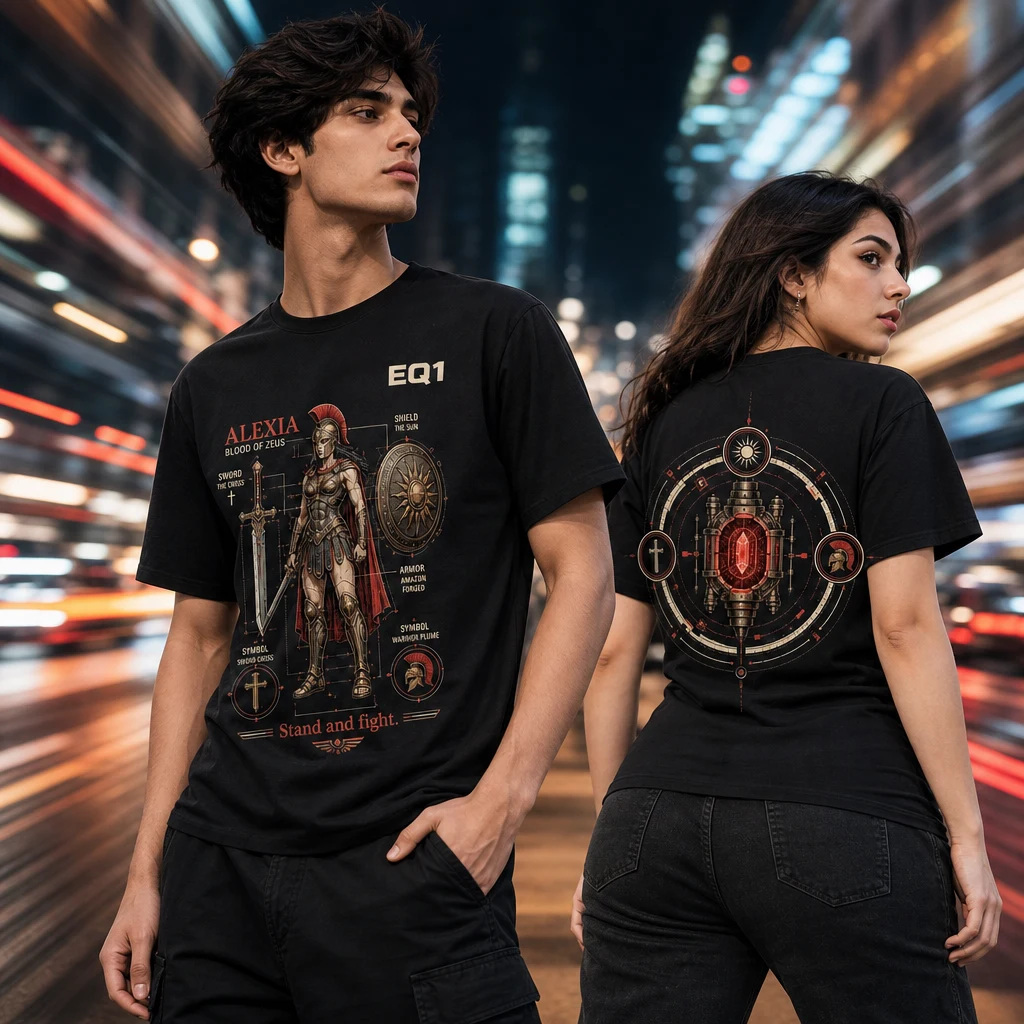 Alexia Technical Cutaway T-shirt — on-model front and back view