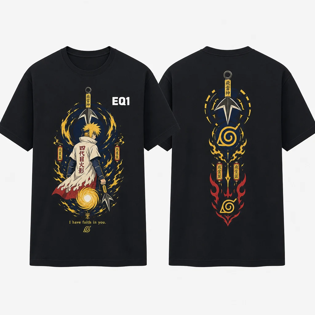 Minato Namikaze Symbol Totem T-shirt — product front and back view