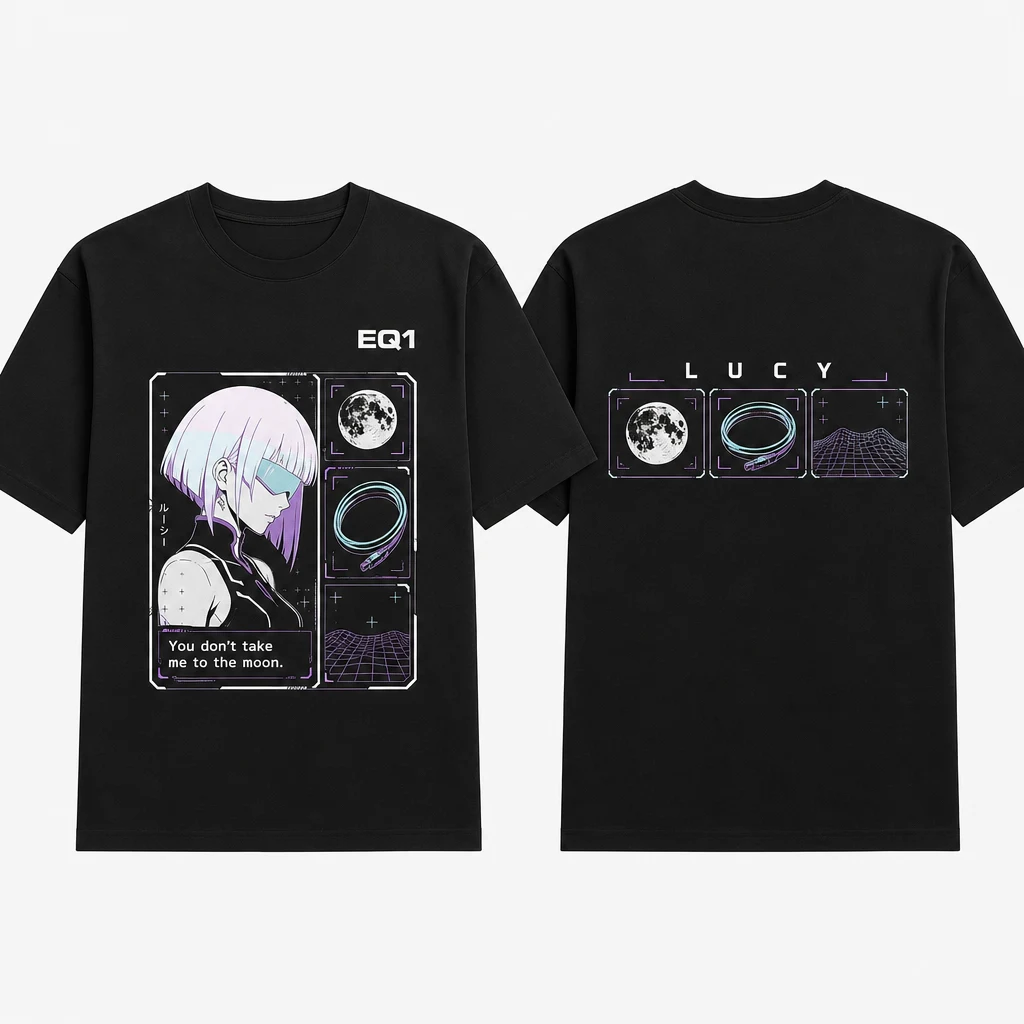 Lucy Emblem Grid T-shirt — product front and back view
