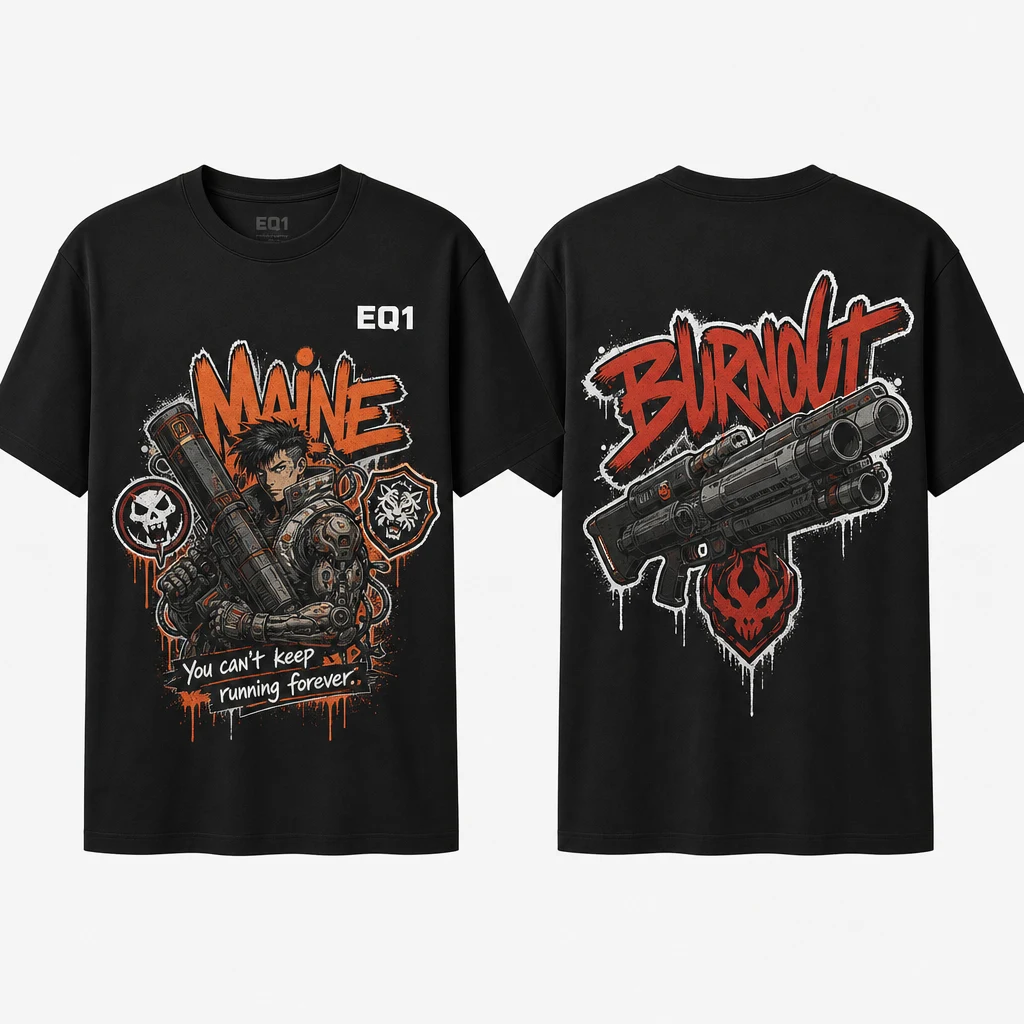 Maine Graffiti Burst T-shirt — product front and back view