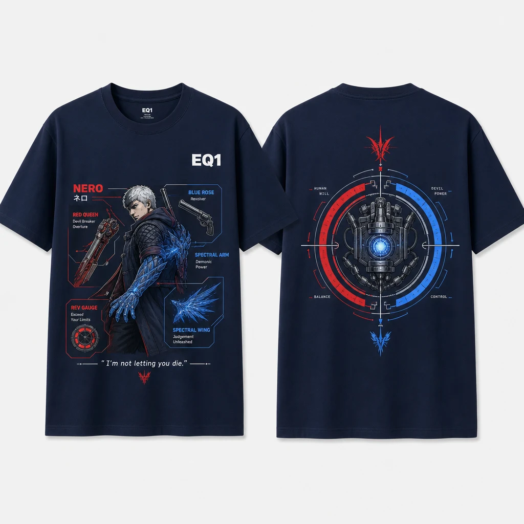 Nero Technical Cutaway T-shirt — product front and back view