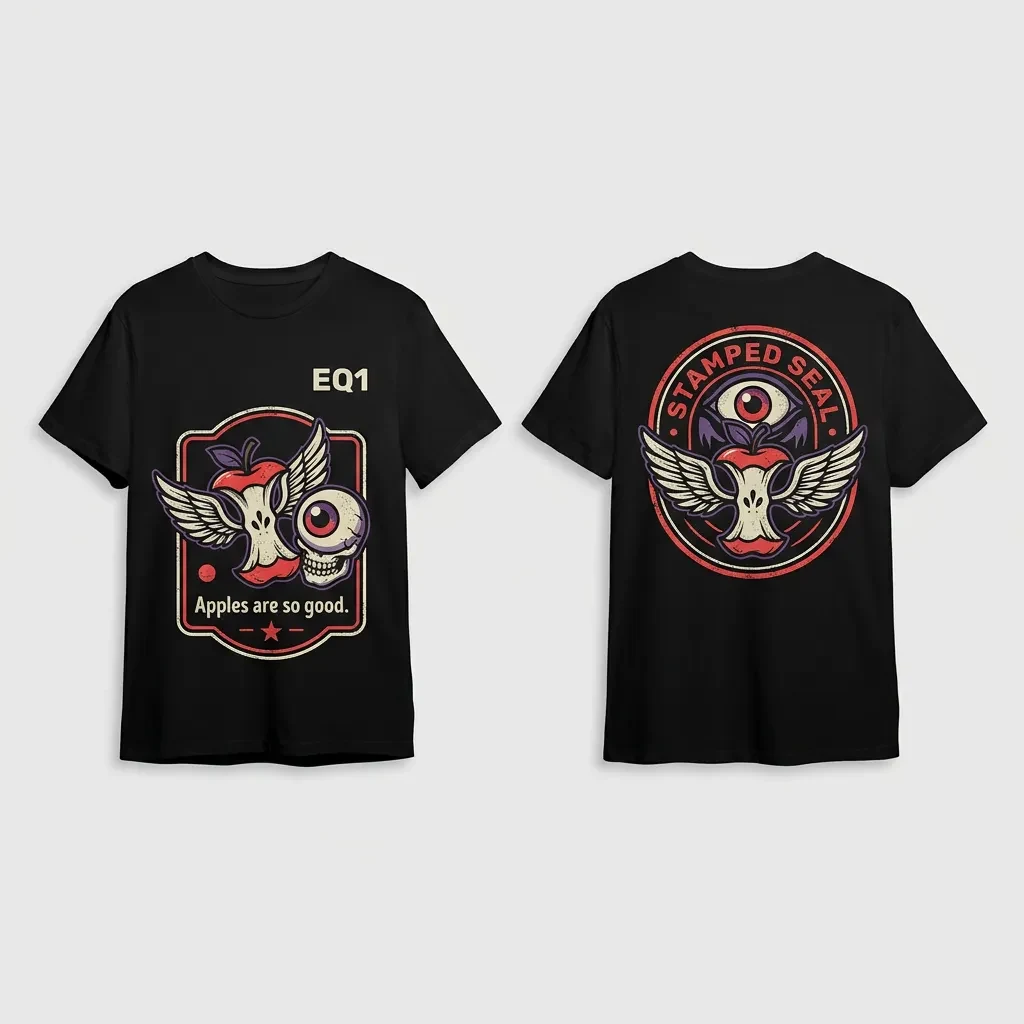 Ryuk Vintage Label T-shirt — product front and back view
