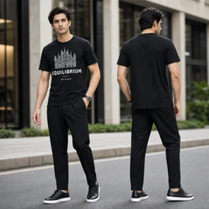 Milan Duomo Crown T-shirt — on-model front and back view