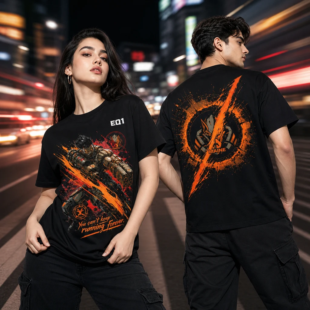 Maine Impact Slash T-shirt — on-model front and back view