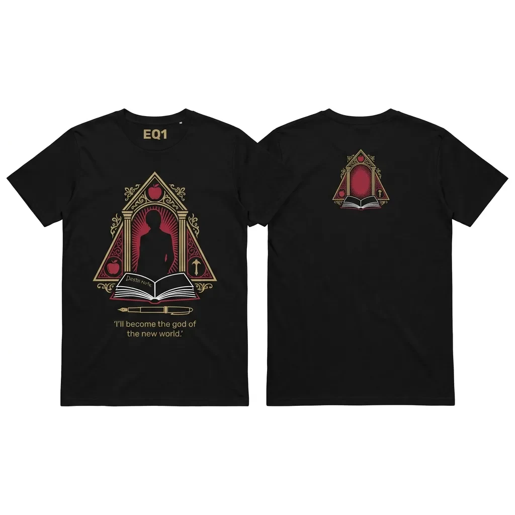 Light Yagami Relic Shrine T-shirt — product front and back view