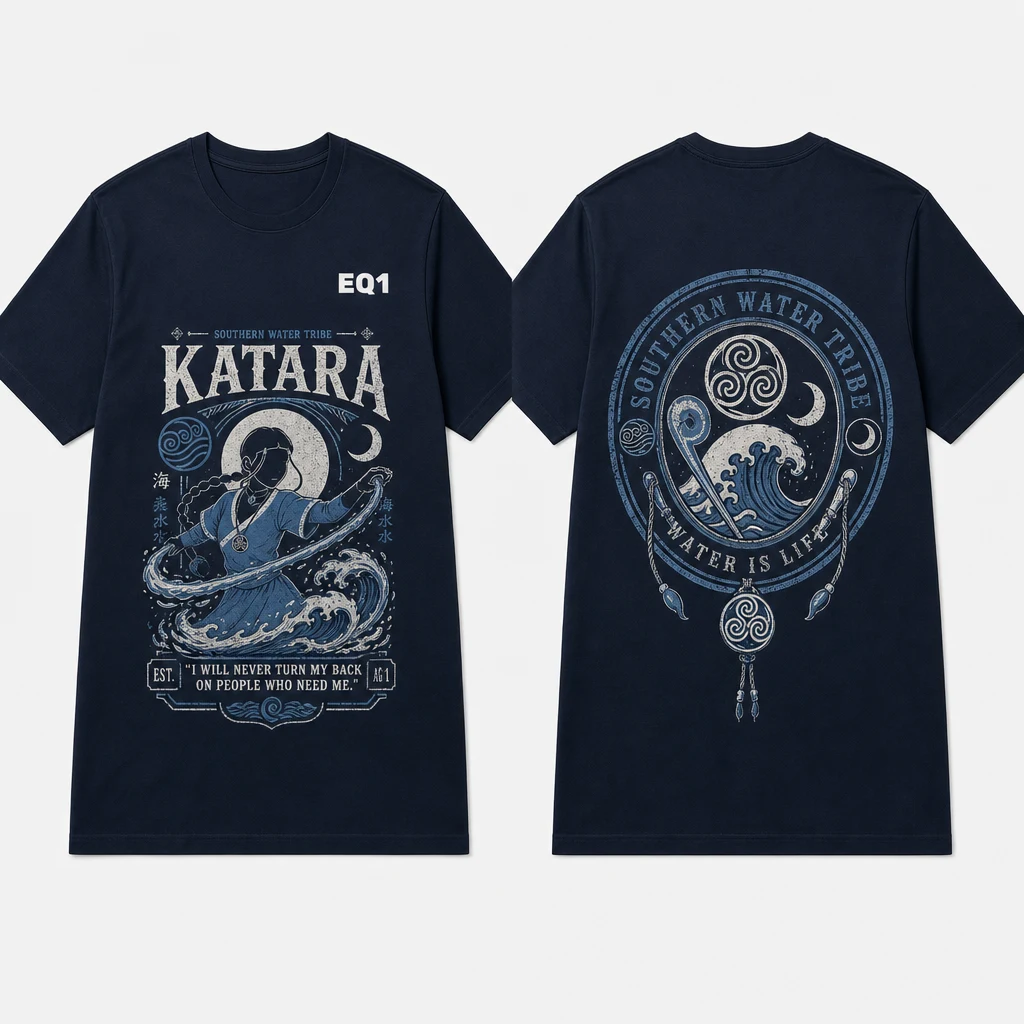 Katara Vintage Label T-shirt — product front and back view