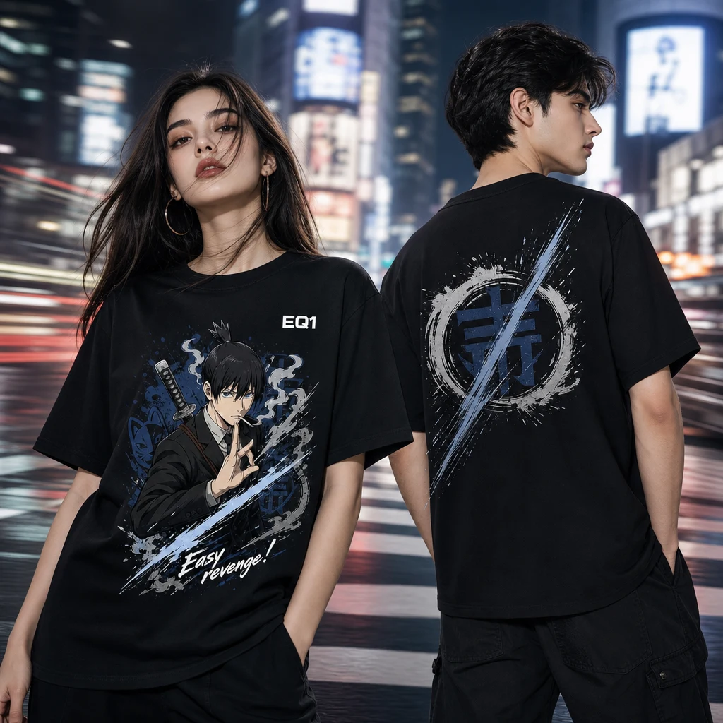 Aki Hayakawa Impact Slash T-shirt — on-model front and back view