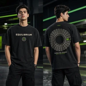 Parallel Engine Compute Core T-shirt — on-model front and back view