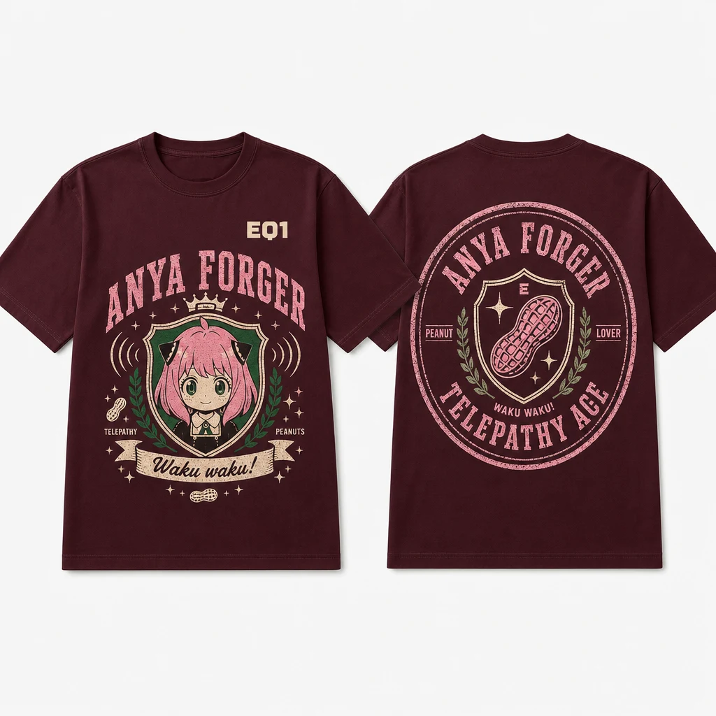 Anya Forger Vintage Label T-shirt — product front and back view