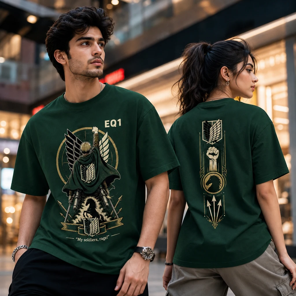 Erwin Smith Symbol Totem T-shirt — on-model front and back view