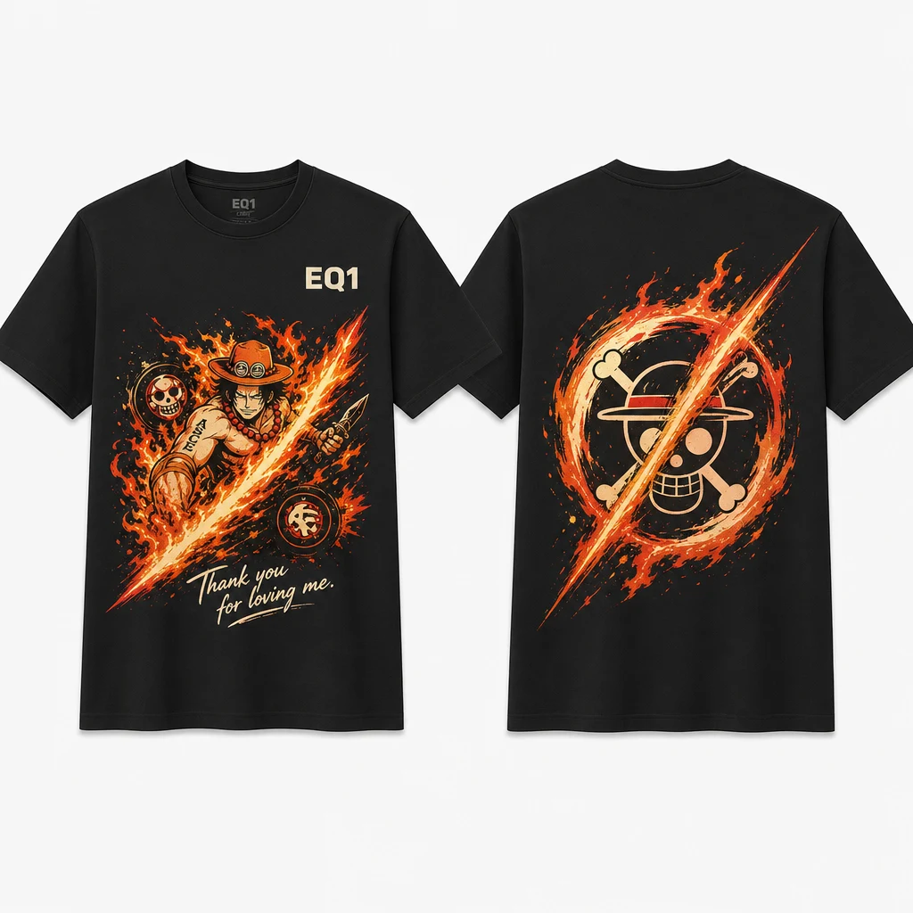 Portgas D. Ace Impact Slash T-shirt — product front and back view