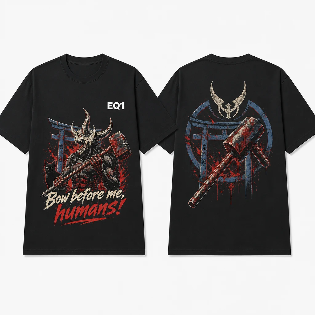 Power Environment Fragment T-shirt — product front and back view