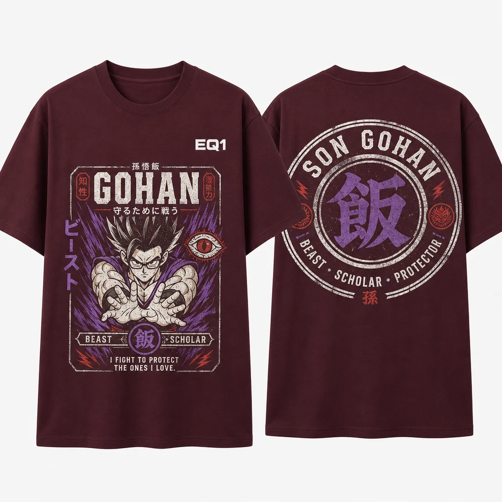 Gohan Vintage Label T-shirt — product front and back view