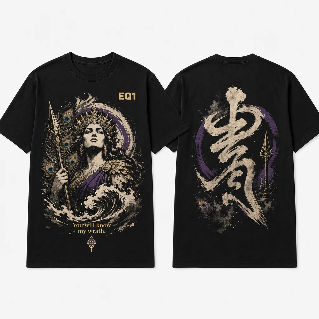 Hera Monochrome Ink T-shirt — product front and back view
