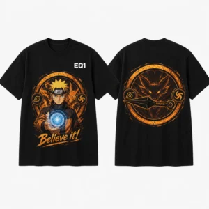 Naruto Uzumaki Elemental Halo T-shirt — product front and back view