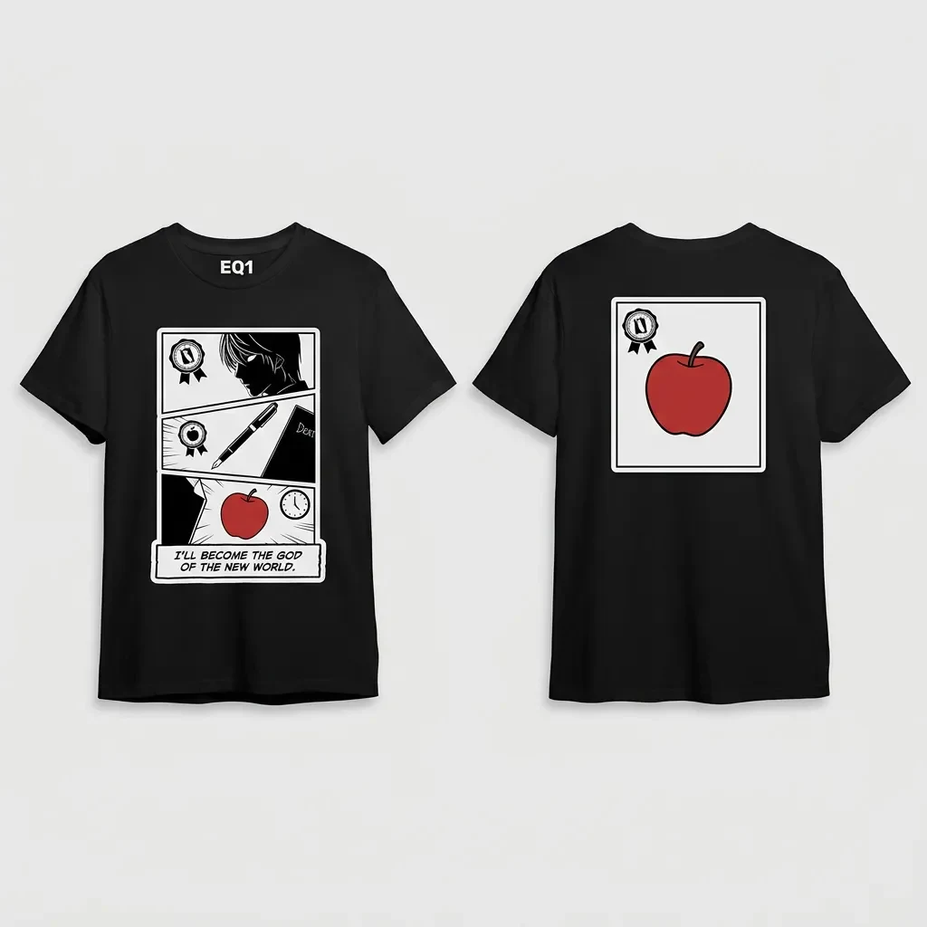 Light Yagami Panel Stack T-shirt — product front and back view