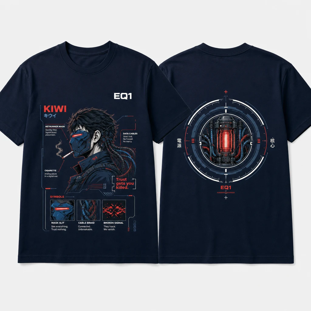 Kiwi Technical Cutaway T-shirt — product front and back view