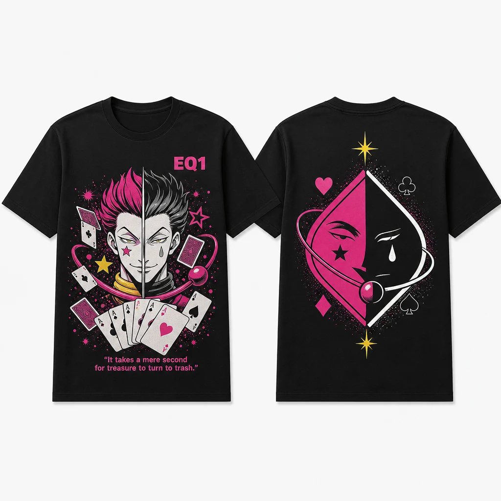 Hisoka Duality Split T-shirt — product front and back view