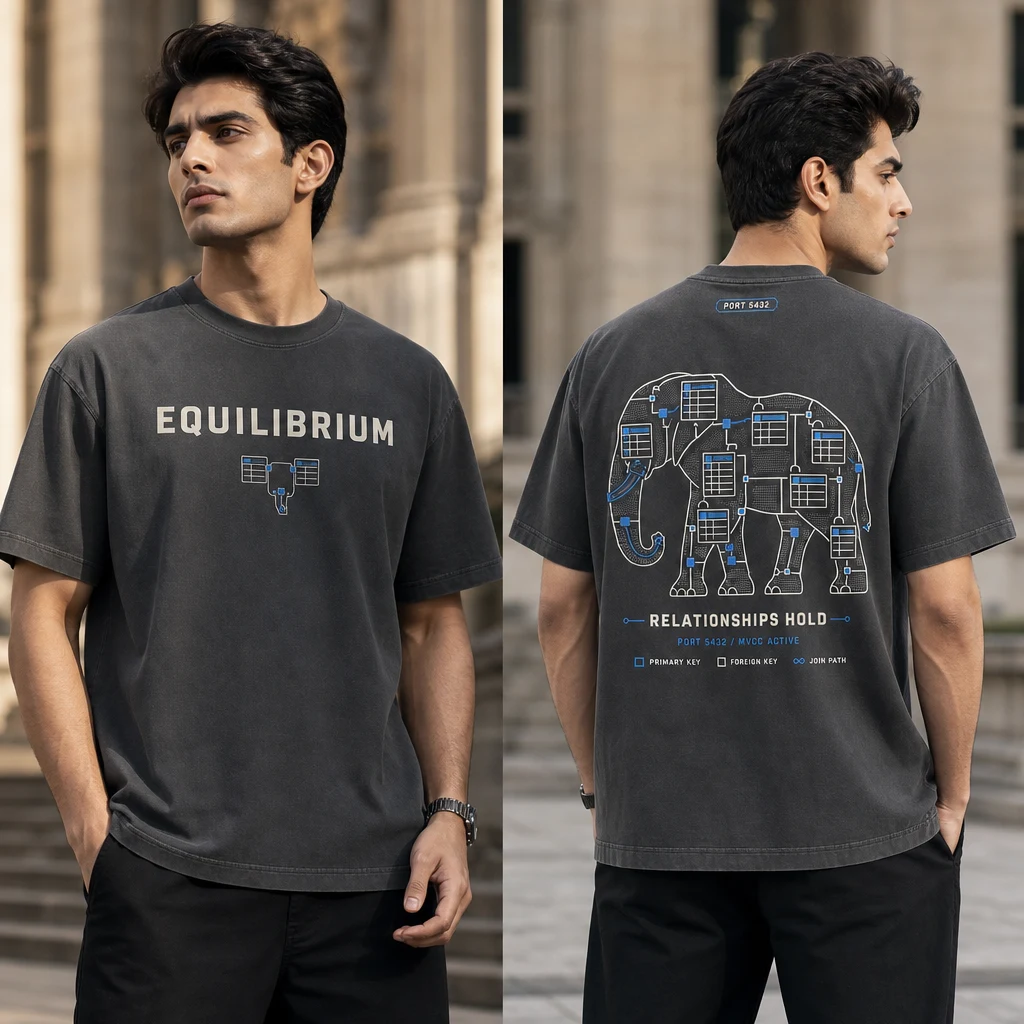Relational Giant Data Anatomy T-shirt — on-model front and back view