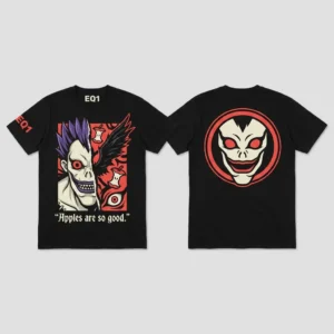 Ryuk Split Portrait T-shirt — product front and back view