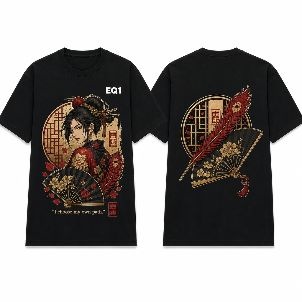 Akemi Environment Fragment T-shirt — product front and back view