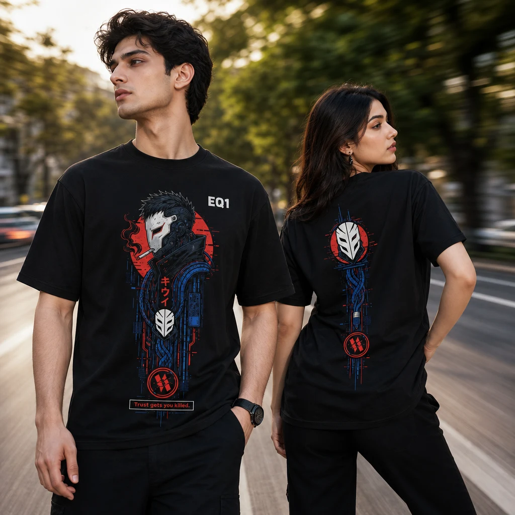 Kiwi Symbol Totem T-shirt — on-model front and back view