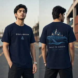 Container Titan Software Leviathan T-shirt — on-model front and back view