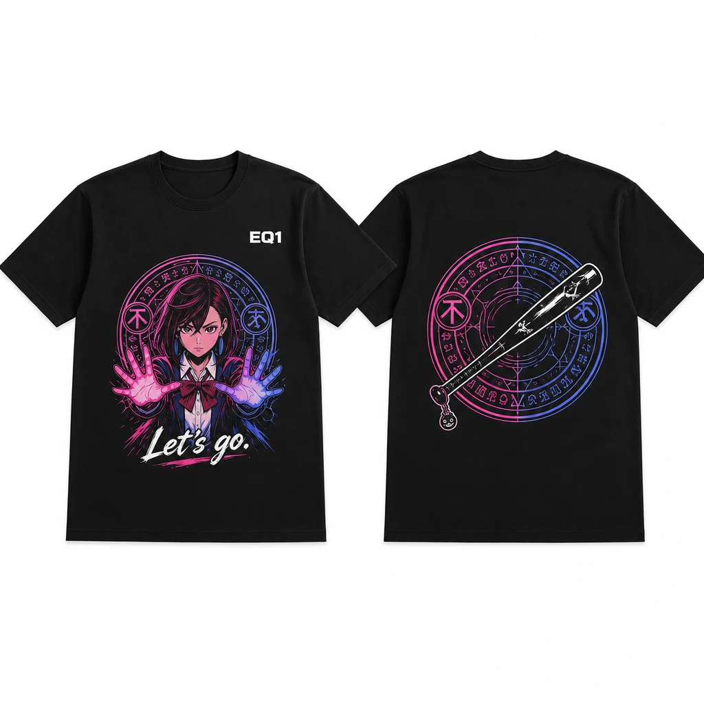 Momo Ayase Elemental Halo T-shirt — product front and back view
