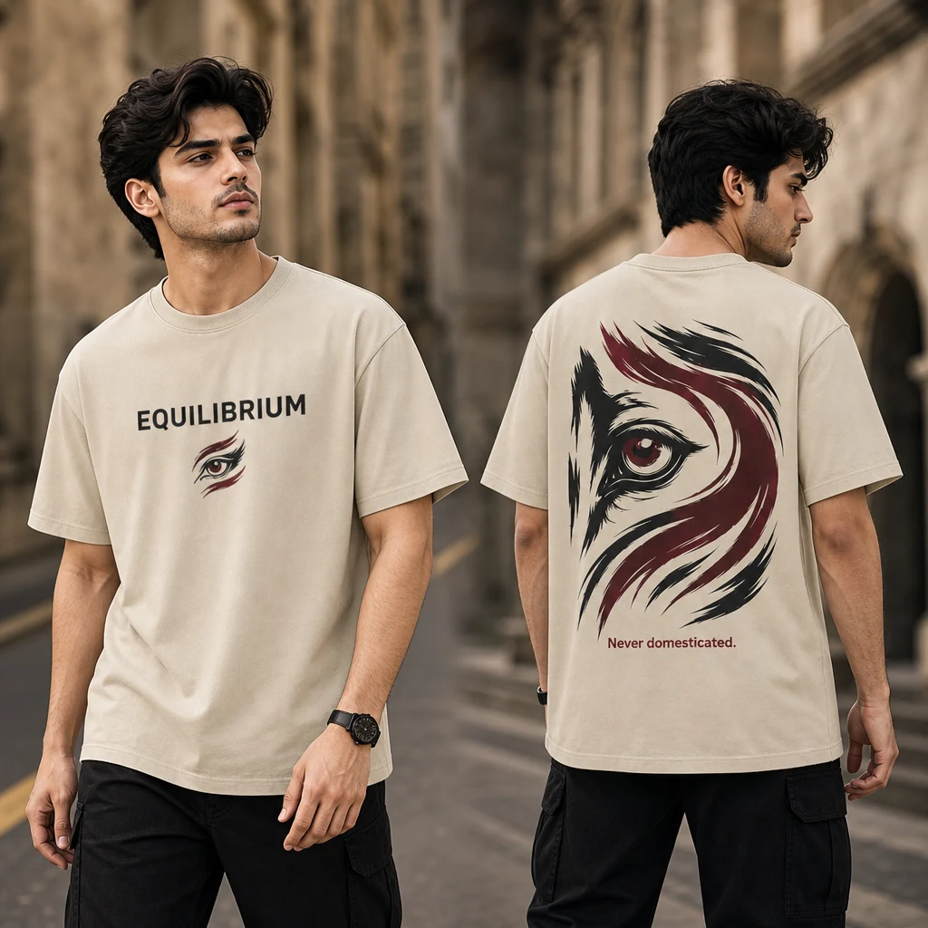 Unbroken Stallion Eye T-shirt — on-model front and back view