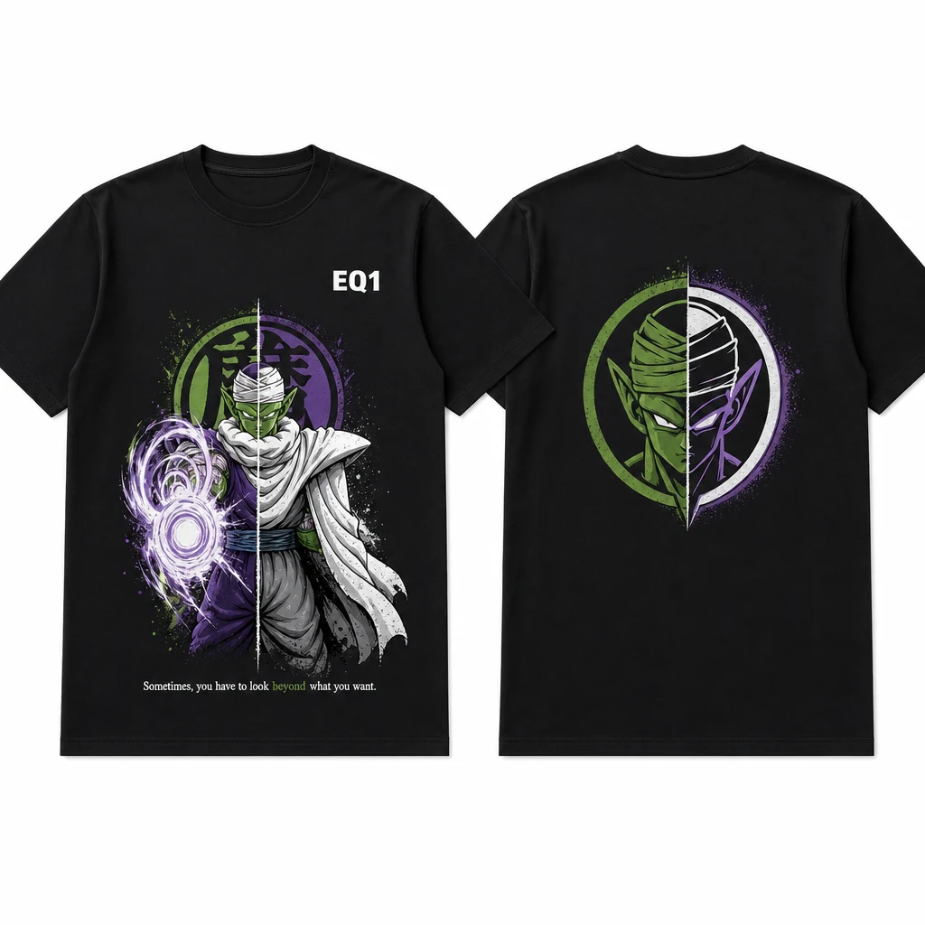 Piccolo Duality Split T-shirt — product front and back view