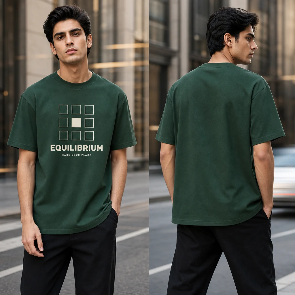 Earn Your Place Claimed Position T-shirt — on-model front and back view