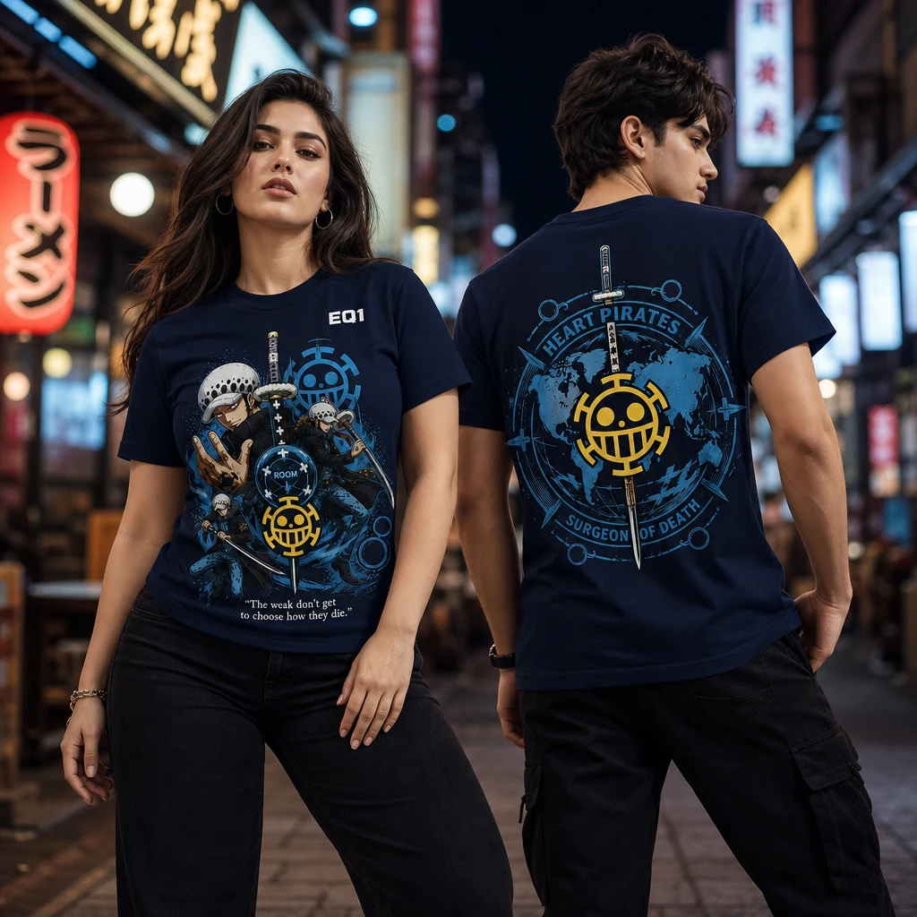 Trafalgar Law Collection Finale T-shirt — on-model front and back view