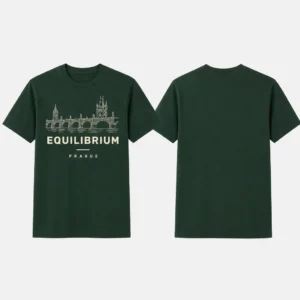 Prague Charles Bridge Rhythm T-shirt — product front and back view